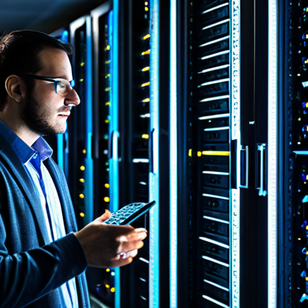 **

"A Linux system administrator in a modern, brightly lit server room, wearing a fully clothed, modest business casual outfit, working at a console. Racks of servers with blinking lights in the background. Safe for work, appropriate content, professional, perfect anatomy, natural proportions, well-formed hands, proper finger count, professional photography, high quality."

**